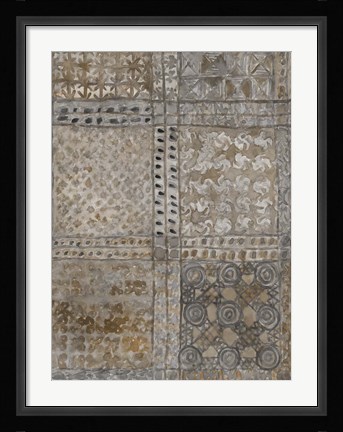 Framed Aged Adinkra Cloth I Print