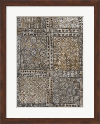 Framed Aged Adinkra Cloth II Print