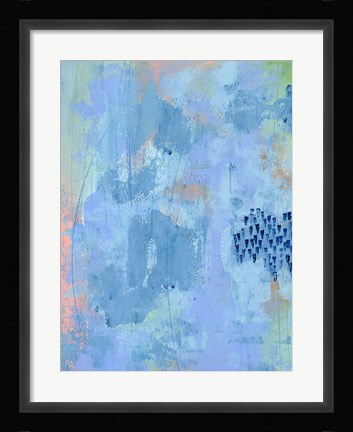 Framed Colored Bleu I Print