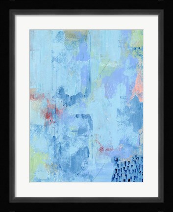 Framed Colored Bleu II Print
