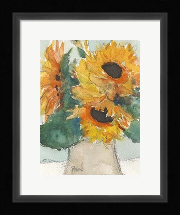 Framed Rustic Sunflowers I Print
