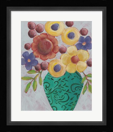Framed Sunny Floral I Print