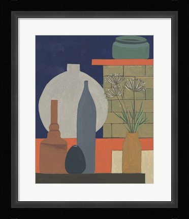 Framed Vases on a Shelf IV Print