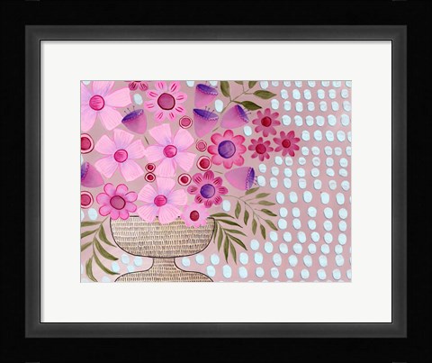 Framed Cheeky Pink Floral I Print