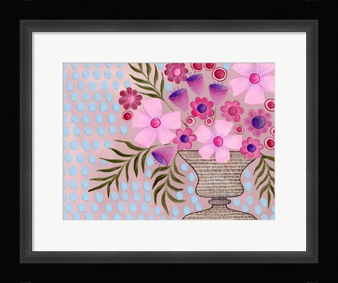 Framed Cheeky Pink Floral II Print