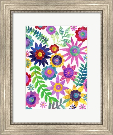 Framed Hippie Floral I Print