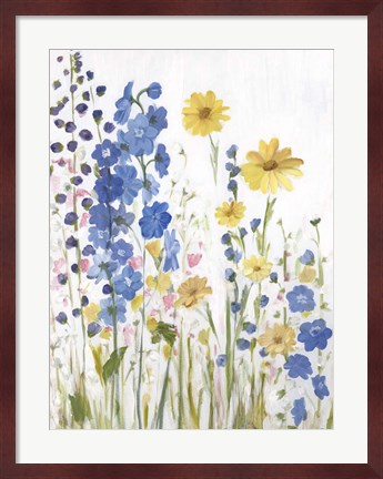 Framed Periwinkle Wildflowers I Print