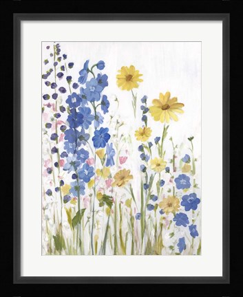 Framed Periwinkle Wildflowers I Print