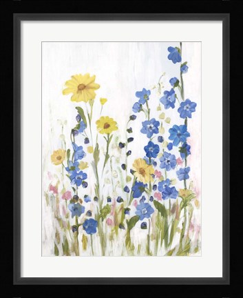 Framed Periwinkle Wildflowers II Print