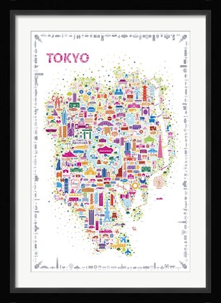 Framed Iconic Cities-Tokyo Print