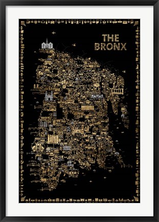 Framed Glam New York Collection-Bronx Print