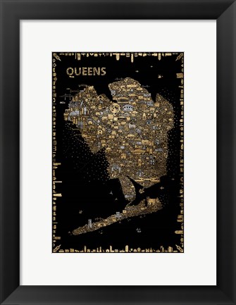 Framed Glam New York Collection-Queens Print