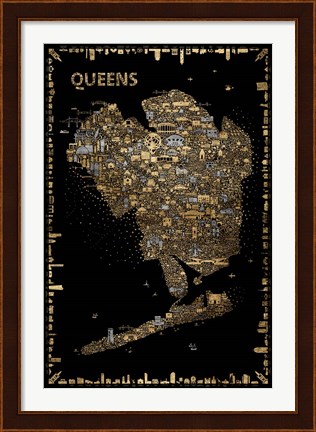 Framed Glam New York Collection-Queens Print