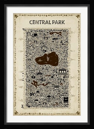 Framed Antique New York Collection-Central Park Print