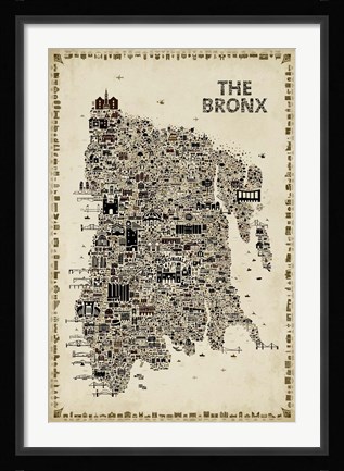 Framed Antique New York Collection-Bronx Print