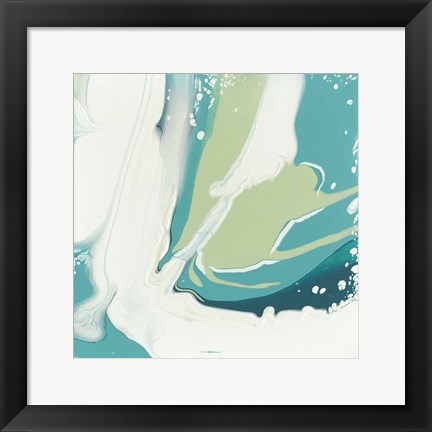 Framed Flowing Teal II Print