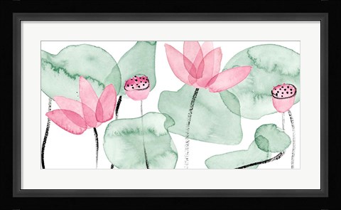 Framed Lotus in Nature I Print
