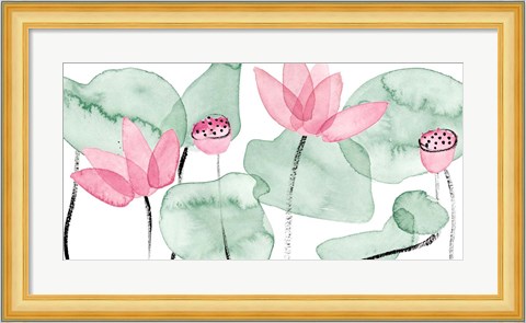 Framed Lotus in Nature I Print