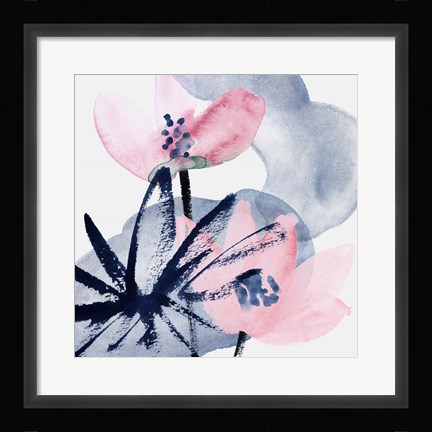 Framed Pink Water Lilies I Print