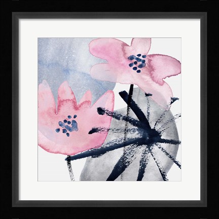 Framed Pink Water Lilies III Print