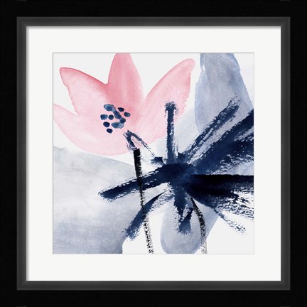 Framed Pink Water Lilies IV Print