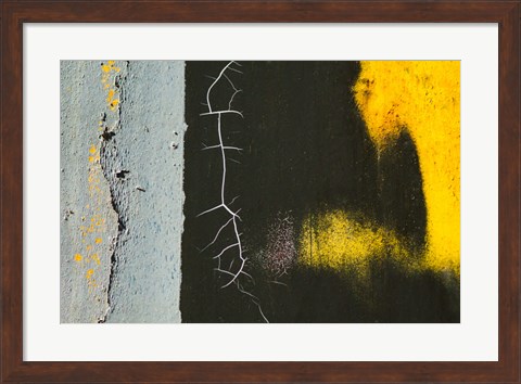 Framed Details Of Rust And Paint On Metal 20 Print