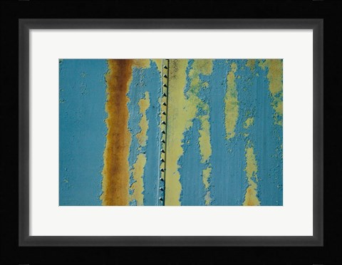 Framed Details Of Rust And Paint On Metal 22 Print