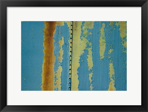 Framed Details Of Rust And Paint On Metal 22 Print
