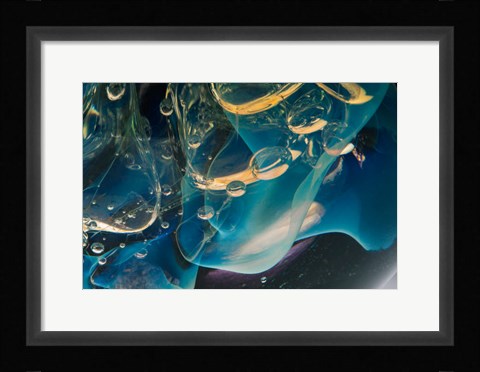 Framed Frozen Bubbles In Glass 6 Print