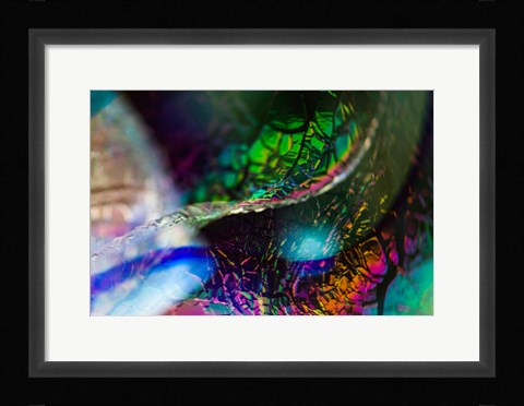 Framed Macro Of Colorful Glass 2 Print