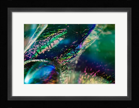 Framed Macro Of Colorful Glass 4 Print