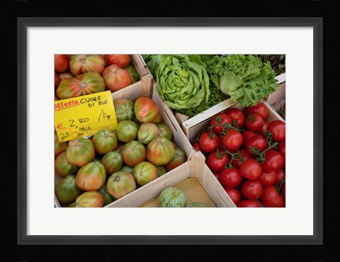 Framed Italy, Genoa Province, Rapallo Fresh Produce In Outdoor Market Print