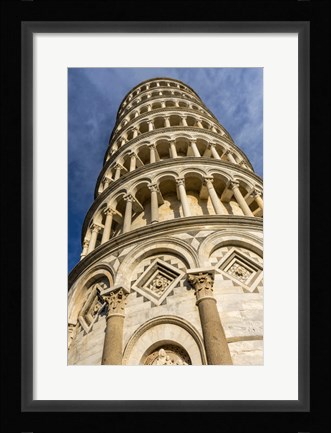 Framed Low-Angle View Of Leaning Tower Of Pisa, Tuscany, Italy Print