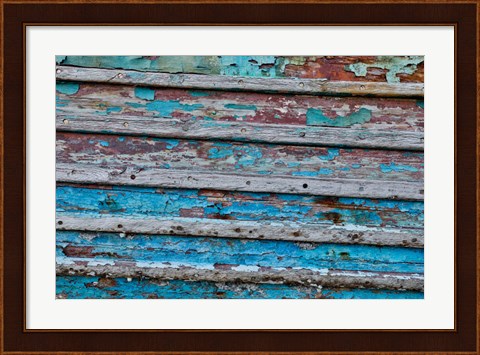 Framed Old Wooden Fishing Boat, California Print