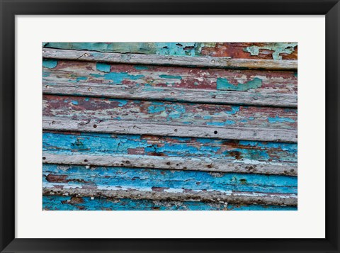 Framed Old Wooden Fishing Boat, California Print