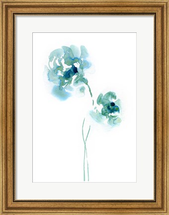 Framed Teal Florals Print