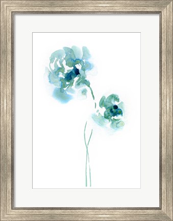 Framed Teal Florals Print