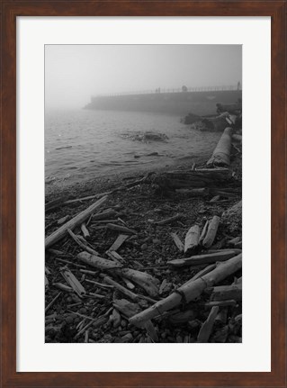 Framed Breakwater Fog (Victoria) Print