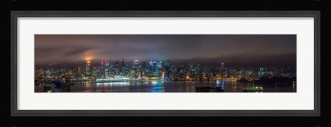 Framed Vancouver Night Panorama Print