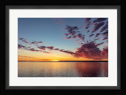 Framed Vivid Sunrise Clouds Over Fort Peck Reservoir, Charles M Russell National Wildlife Refuge, Montana Print