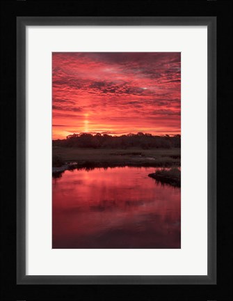Framed New Jersey, Cape May, Sunrise On Creek Print