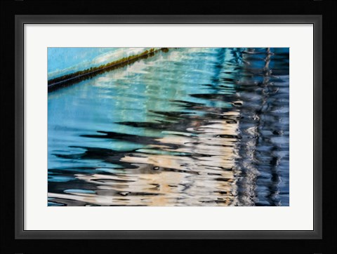 Framed Fishing Boat Colors Reflected In Charleston Marina, Oregon Print