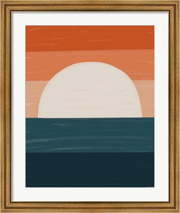 Framed Teal Orange Sunset Print