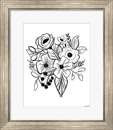 Framed Flower Sketch Print