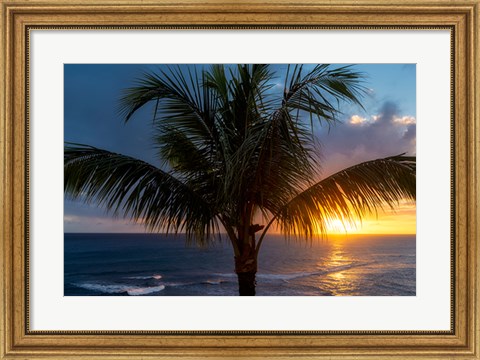 Framed Palm Tree Sunset Print