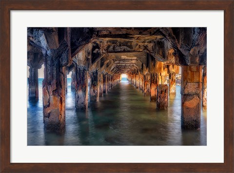 Framed Pier Under Here Print