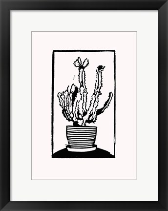 Framed Black Cactus Print
