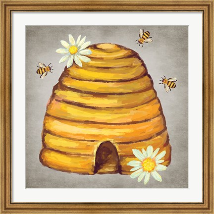 Framed Bee and Willow II Print