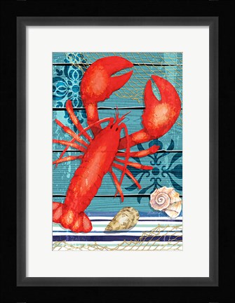 Framed New England Lobster Print