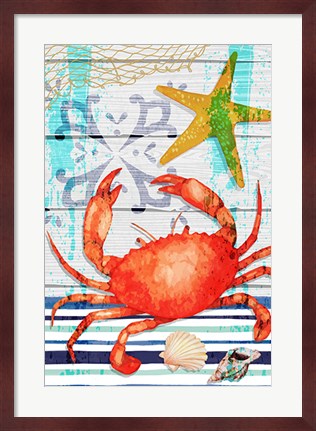 Framed New England Crab Print